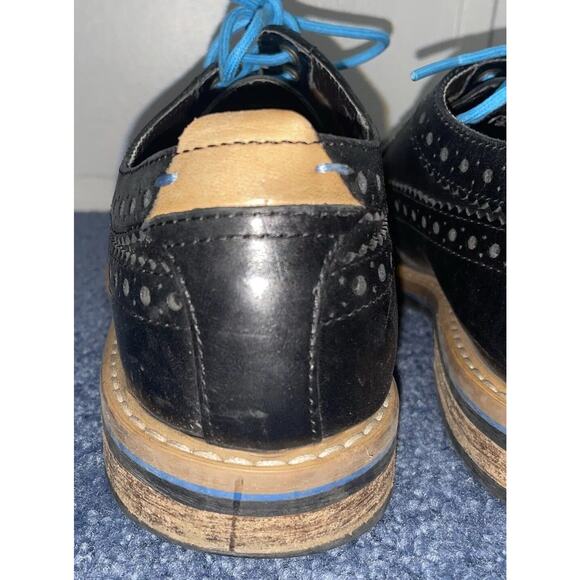 Clarks Tor England Black Blue Mens Wingtip Oxfords Shoes Leather Size 9M main image 4